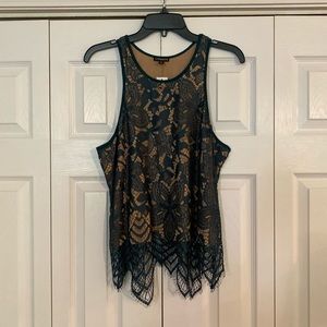 Green and nude Express lace top
